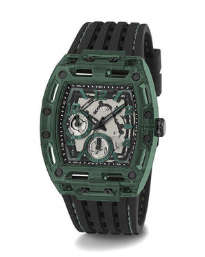 Guess Phoenix Analog Black Dial Black Silicone Strap Watch For Men- GW0499G7 Buy Now By Guess