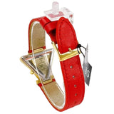Guess Fame Quartz Gold Dial Red Leather Strap Watch For Women - GW0504L2 Buy Now By Guess