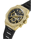 Guess Momentum Chronograph Diamonds Black Dial Black Silicone Strap Watch For Men - GW0518G2 Buy Now By Guess