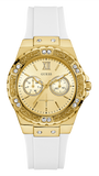 Guess Multifunction Gold Dial White Rubber Strap Watch for Women - GW0519L2 Buy Now By Guess