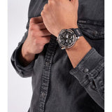 Guess King Quartz Crystals Silver Dial Black Silicone Strap Watch For Men - GW0537G1 Buy Now By Guess