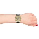 Guess King Quartz Crystals Gold Dial Black Silicone Strap Watch For Men - GW0537G2 Buy Now By Guess