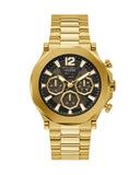 Guess Edge Chronograph Black Dial Gold Steel Strap Watch For Men - GW0539G2 Buy Now By Guess