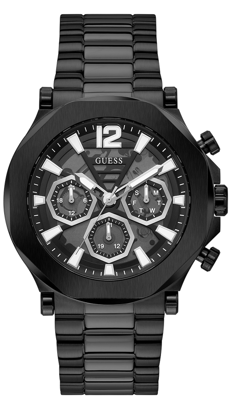 Guess Edge Chronograph Black Dial Black Steel Strap Watch For Men - GW0539G3 Buy Now By Guess