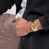 Guess Connoisseur Analog Gold Dial Gold Steel Strap Watch For Men - GW0542G2 Buy Now By Guess