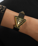 Guess Fame Quartz Gold Dial Black Leather Strap Watch For Women - GW0548L3 Buy Now By Guess