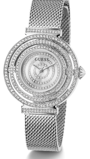 Guess Dream Crystals Silver Dial Silver Mesh Strap Watch For Women - GW0550L1 Buy Now By Guess