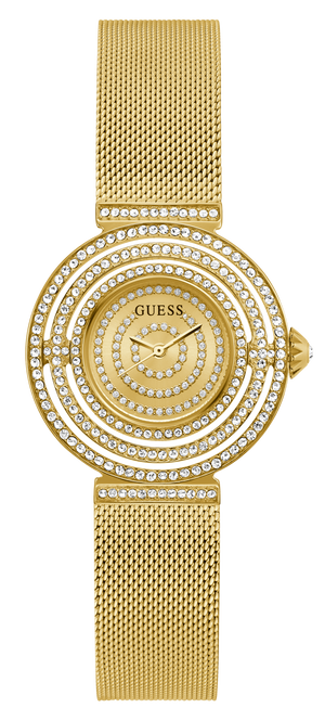 Guess Dream Quartz Gold Dial Gold Mesh Strap Watch For Women - GW0550L2 Buy Now By Guess