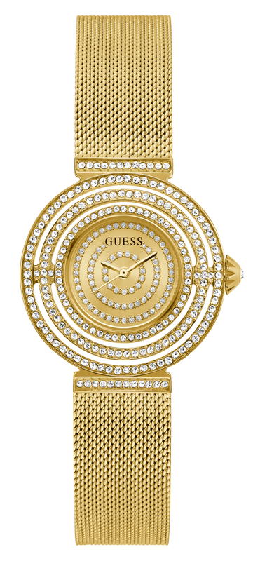 Guess Dream Quartz Gold Dial Gold Mesh Strap Watch For Women - GW0550L2 Buy Now By Guess