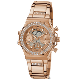 Guess Fusion Chronograph Rose Gold Dial Rose Gold Steel Strap Watch for Women - GW0552L3 Buy Now By Guess