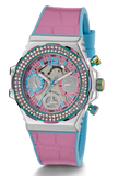 Guess Fusion Chronograph Pink Dial Pink Leather Strap Watch for Women - GW0553L5 Buy Now By Guess
