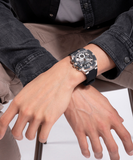 Guess Headline Chronograph Grey Dial Black Rubber Strap Watch for Men - GW0571G1 Buy Now By Guess