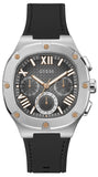 Guess Headline Chronograph Grey Dial Black Rubber Strap Watch for Men - GW0571G1 Buy Now By Guess