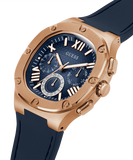 Guess Headline Multifunction Quartz Blue Dial Blue Silicone Strap Watch For Men - GW0571G2 Buy Now By Guess