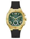 Guess Headliner Multifunction Green Dial Black Silicone Strap Watch For Men - GW0571G3 Buy Now By Guess