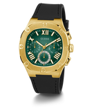 Guess Headliner Multifunction Green Dial Black Silicone Strap Watch For Men - GW0571G3 Buy Now By Guess
