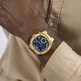 Guess Headline Chronograph Blue Dial Brown Silicone Strap Watch For Men - GW0571G5 Buy Now By Guess