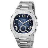 Guess Headliner Multifunction Blue Dial Silver Steel Strap Watch For Men - GW0572G1 Buy Now By Guess
