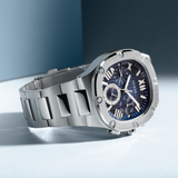 Guess Headliner Multifunction Blue Dial Silver Steel Strap Watch For Men - GW0572G1 Buy Now By Guess