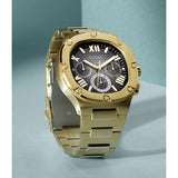 Guess Headliner Multifunction Black Dial Gold Steel Strap Watch For Men - GW0572G2 Buy Now By Guess