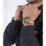 Guess Headliner Multifunction Black Dial Gold Steel Strap Watch For Men - GW0572G2 Buy Now By Guess