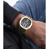 Guess Headliner Multifunction Black Dial Gold Steel Strap Watch For Men - GW0572G2 Buy Now By Guess