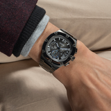 Guess Headliner Quartz Black Dial Grey Steel Strap Watch For Men - GW0572G5 Buy Now By Guess