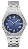 Guess Asset Quartz Blue Dial Silver Steel Strap Watch For Men - GW0575G4 Buy Now By Guess
