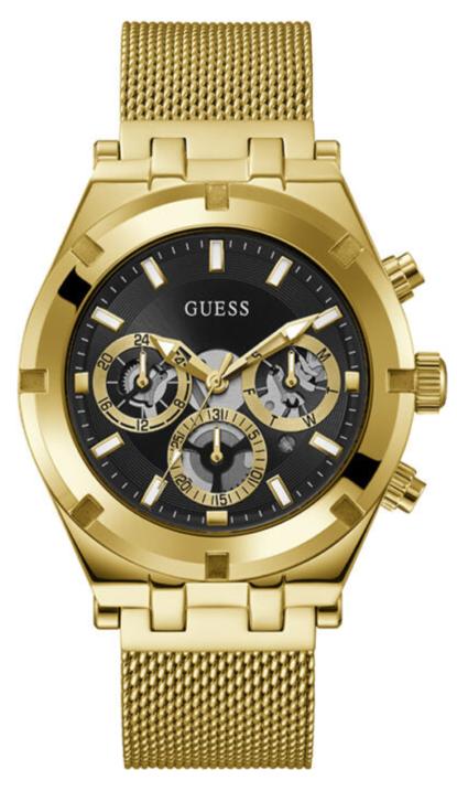 Guess Continental Chronograph Black Dial Gold Mesh Strap Watch For Men - GW0582G2 Buy Now By Guess