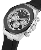 Guess Empire Chronograph Black Dial Black Silicon Strap Watch For Men - GW0583G1 Buy Now By Guess