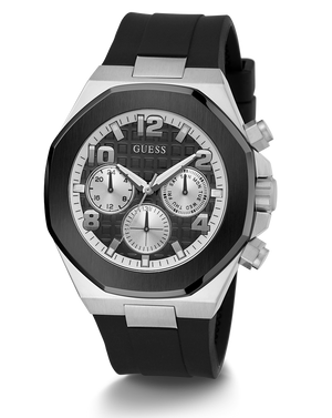 Guess Empire Chronograph Black Dial Black Silicon Strap Watch For Men - GW0583G1 Buy Now By Guess