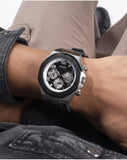 Guess Empire Chronograph Black Dial Black Silicon Strap Watch For Men - GW0583G1 Buy Now By Guess
