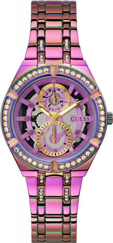 Guess Allara Quartz Purple Dial Purple Steel Strap Watch For Women - GW0604L4 Buy Now By Guess