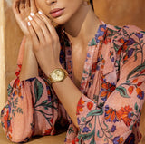 Guess Cubed Analog Gold Dial Gold Steel Strap Watch For Women - GW0606L2 Buy Now By Guess