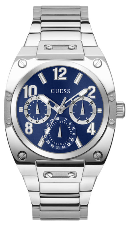Guess Prodigy Chronograph Blue Dial Silver Steel Strap Watch For Men - GW0624G1 Buy Now By Guess