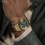 Guess Trend Analog Green Dial Gold Steel Strap Watch For Men - GW0624G2 Buy Now By Guess