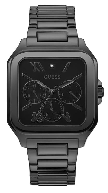 Guess Integrity Analog Black Dial Black Steel Strap Watch for Men - GW0631G2 Buy Now By Guess