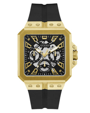 Guess Leo Multifunction Black Dial Black Silicone Strap Watch For Men - GW0637G2 Buy Now By Guess