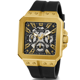 Guess Leo Multifunction Black Dial Black Silicone Strap Watch For Men - GW0637G2 Buy Now By Guess