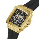 Guess Leo Multifunction Black Dial Black Silicone Strap Watch For Men - GW0637G2 Buy Now By Guess
