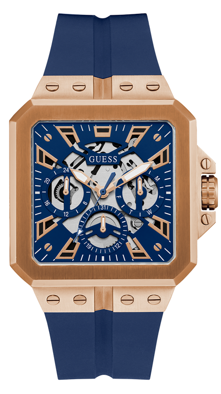 Guess Leo Chronograph Blue Dial Blue Silicone Strap Watch For Men - GW0637G3 Buy Now By Guess