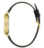 Guess Rumour Quartz Gold Dial Black Leather Strap Watch For Women - GW0689L2 Buy Now By Guess