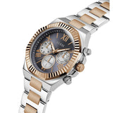 Guess Equity Multifunction Black Dial Two Tone Steel Strap Watch For Men - GW0703G4 Buy Now By Guess