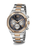 Guess Equity Multifunction Black Dial Two Tone Steel Strap Watch For Men - GW0703G4 Buy Now By Guess