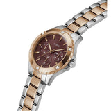 Guess Mist Analog Maroon Dial Two Tone Steel Strap Watch For Women - GW0723L2 Buy Now By Guess