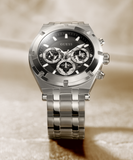 Guess Continental Black Dial Silver Steel Strap Watch for Men - GW0260G1 Buy Now By Guess