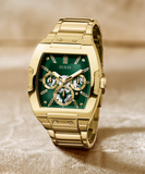 Guess Phoenix Multi Function Green Dial Gold Steel Strap Watch for Men - GW0456G3 Buy Now By Guess