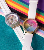 Guess Glitz Pride Limited Edition White Dial White Rubber Strap Watch for Women - GW0407L4