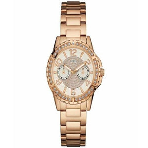 Guess Sassy Quartz White Dial Rose Gold Steel Strap Watch For Women - W0705L3 Buy Now By Guess