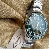 Fossil Bannon Chronograph Green Dial Silver Steel Strap Watch for Men - BQ2492 Buy Now By Fossil